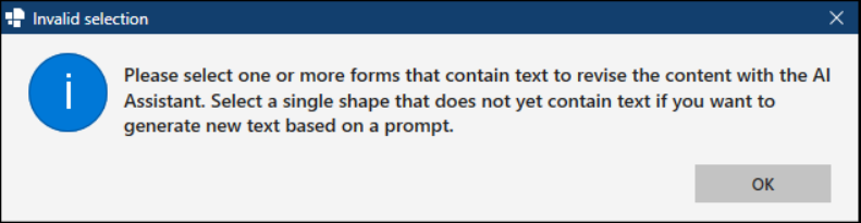 Dialog Box Invalid Selection in PowerPoint