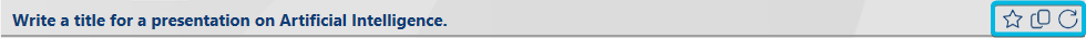 Command Bar with Favorites, Copy and Retry Symbols in Completion Mode