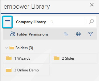 Menu Symbol for Folder Arrangement