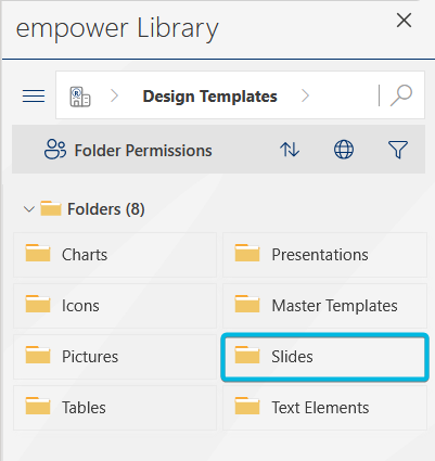 Folder Slides in Section Design Templates