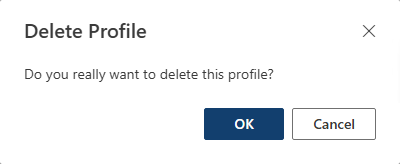Dialog Box for Profile Deletion