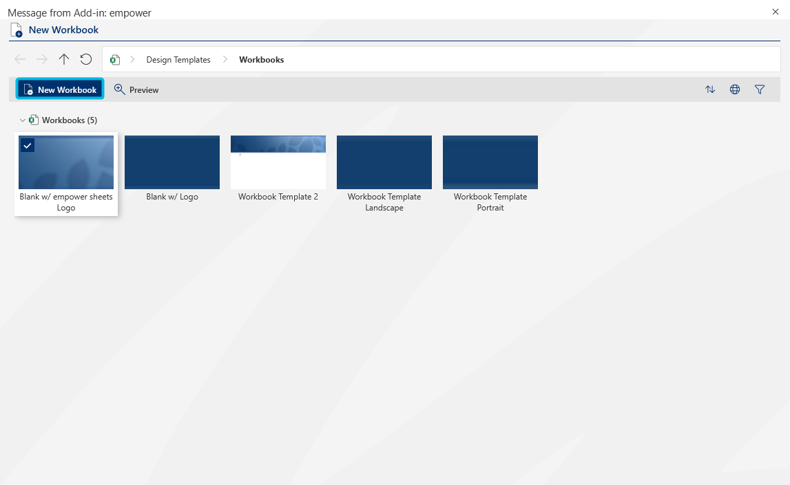 Button New Workbook