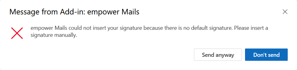 Dialog Box No Signature
