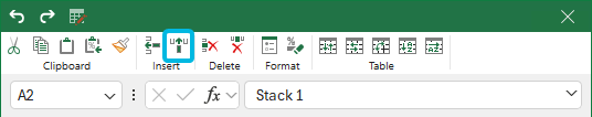 Button Insert Column