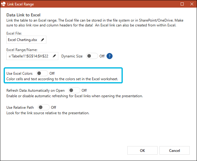 Enable Excel Colors