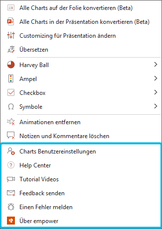 Hilfe-Optionen