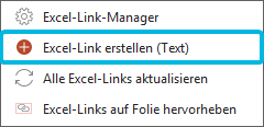 Option Excel-Link erstellen (Text)