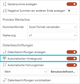 Option Automatischer Hintergrund