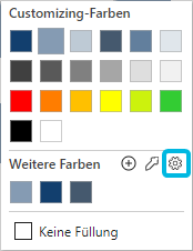 Zahnrad-Symbol für benutzerdefinierte Farben