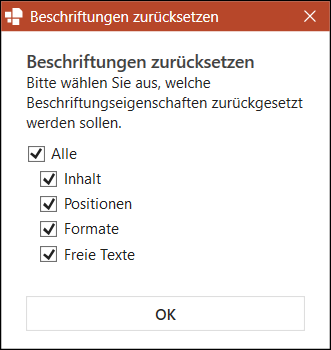 Datenbeschriftungen zurücksetzen
