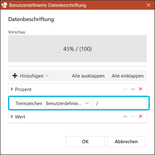 Benutzerdefiniertes Trennzeichen definieren