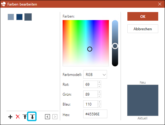 Button Farben importieren