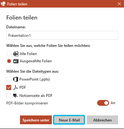 Button Neue E-Mail