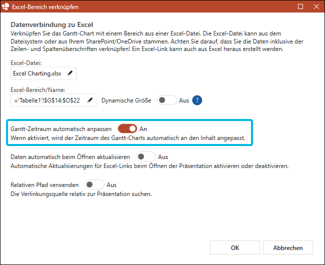 Automatische Anpassung aktivieren