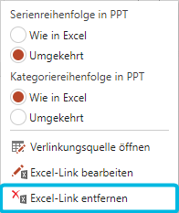 Option Excel-Link entfernen