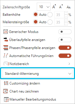 Alternierungsoption wählen