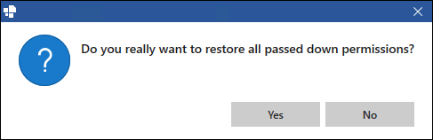 Dialog Box for Permission Reset