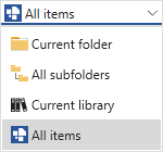 Search Scope Drop-Down Menu