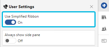 Option Use Simplified Ribbon