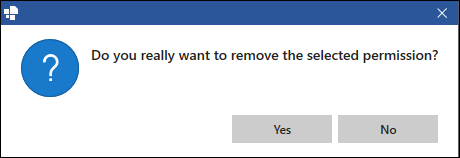 Dialog Box for Permission Removal