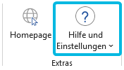 Button Hilfe und Einstellungen