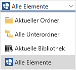 Drop-Down-Menü zum Suchbereich