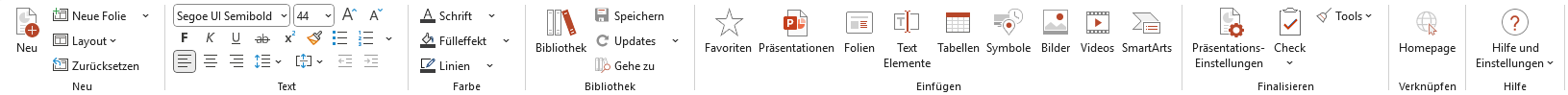 Klassisches Ribbon in PowerPoint