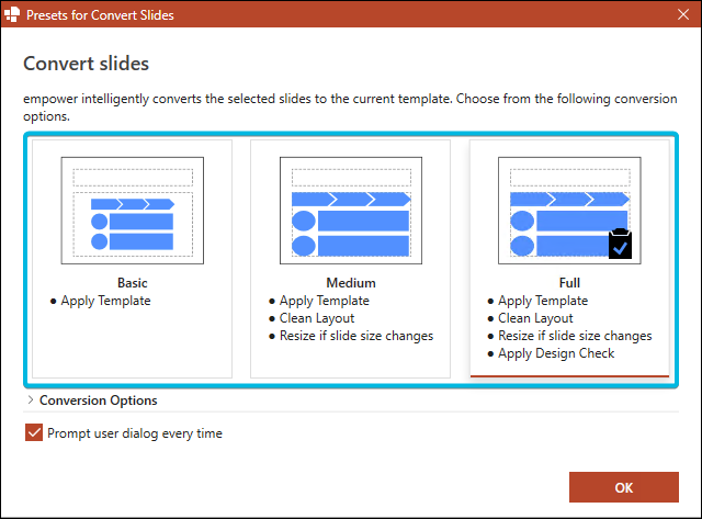 Presets for Conversion
