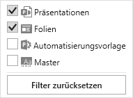 Verfügbare Filter