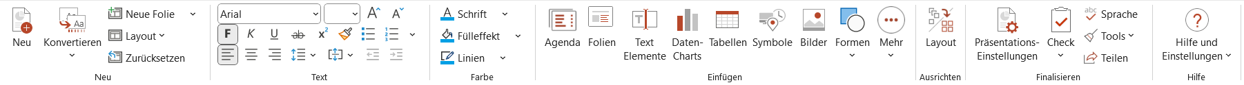Klassisches Ribbon in PowerPoint