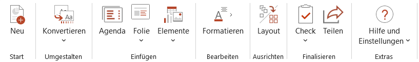 Vereinfachtes Ribbon in PowerPoint