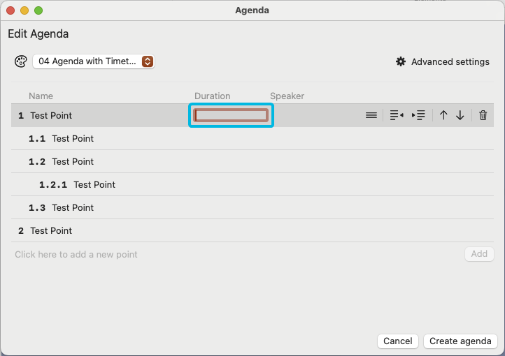 Input Field Duration