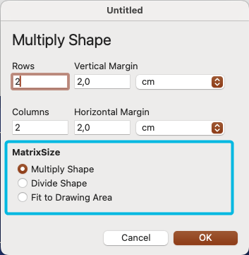Options for Multiply Shape