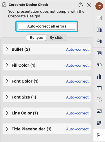 Button Auto-correct all errors