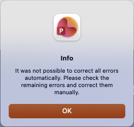 Dialog Box for Remaining Errors