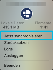 Button Jetzt synchronisieren