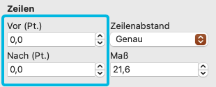 Eingabefelder Zeilen