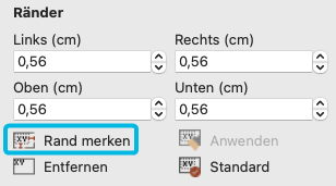 Button Rand merken