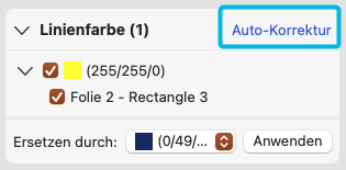Button Auto-Korrektur