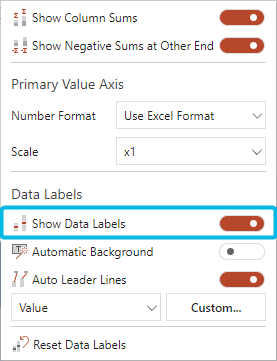 Option Show Data Labels