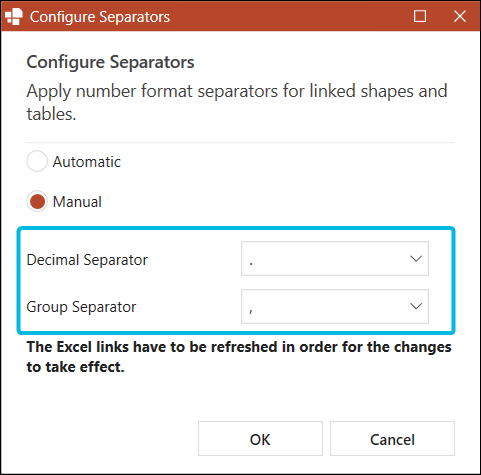 Set Separators Manually