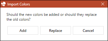 Dialog Box for Existing Colors