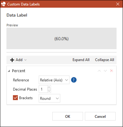 Settings for Percentage Element