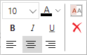 Menu for Chart Title