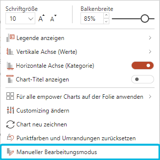 Option Manueller Bearbeitungsmodus