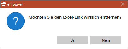 Dialogfenster zur Entfernung des Excel-Links