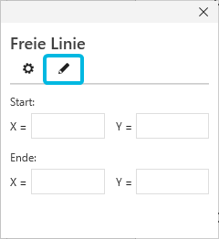 Start- und Endpunkt für freie Linie definieren