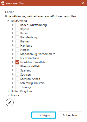 Ferien wählen
