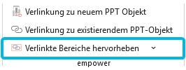 Option Verlinkte Bereiche hervorheben