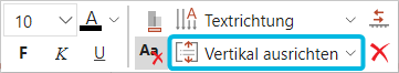 Button Vertikal ausrichten für horizontale Achsen